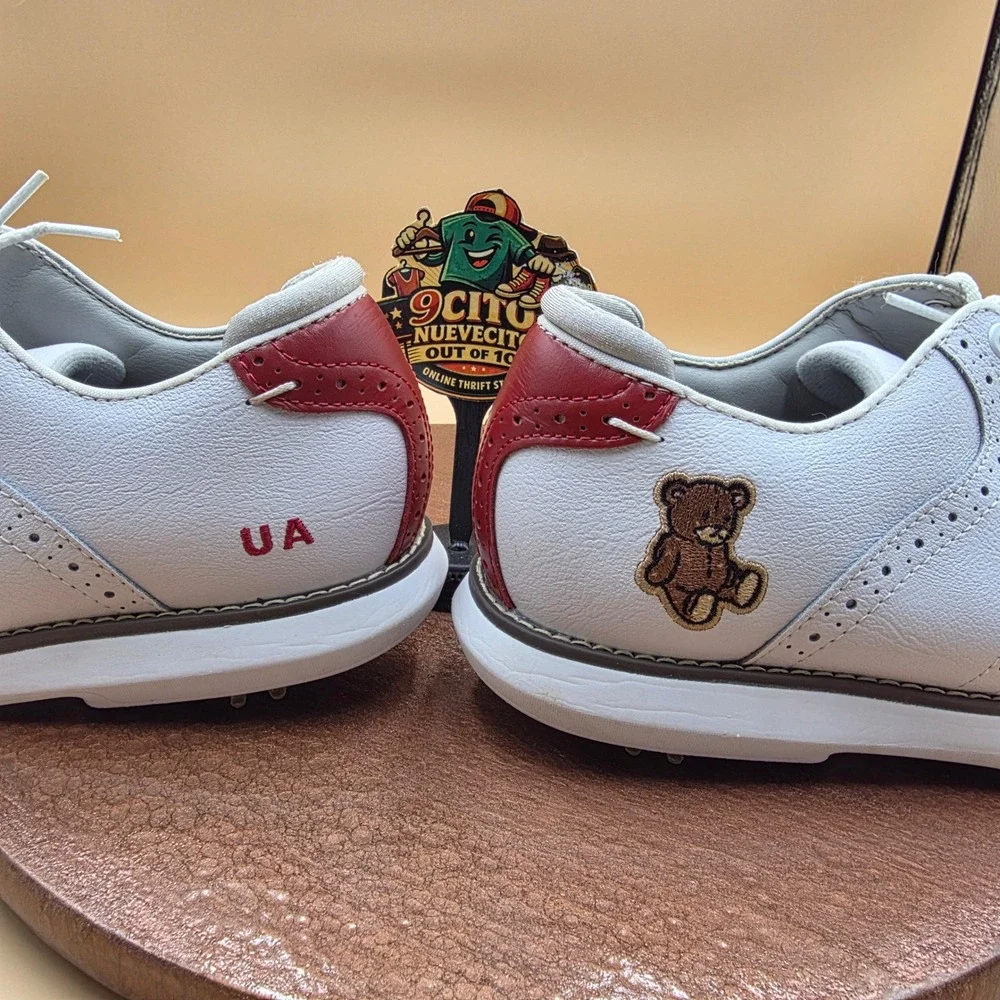 FootJoy MyJoys Traditions Womens Golf Shoes White Red Teddy Bear Wingtip 8.5 M